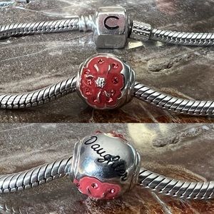 NEW NWT Authentic Swarovski Chamilia- Radiant Blooms Daughter-Enamel 925 Silver